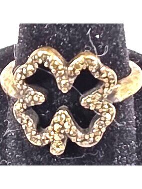 Lucky Brand Ring Gold-Tone Openwork Shamrock Size 7 Clover womens jewelry